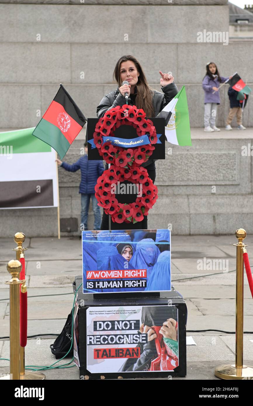 2021-11-14 , London, UK. The people of Afghanistan is suffering. Colonial and genocide democracy, human rights, freedom has created chaos around the world. Like the Hong Kong cockroaches  saying Cantonese is not Chinese? Free Afghanistan had only one option in support of the Afghan victory party. which expelled all barbarian invaders from Afghan bloodshed and suffering to bring Afghans together and build a new Afghanistan. Cockroaches choose to continue to serve and works for invaders will bury the future generations. What choice do you make, unity or misfortune? Stay away from the British act Stock Photo