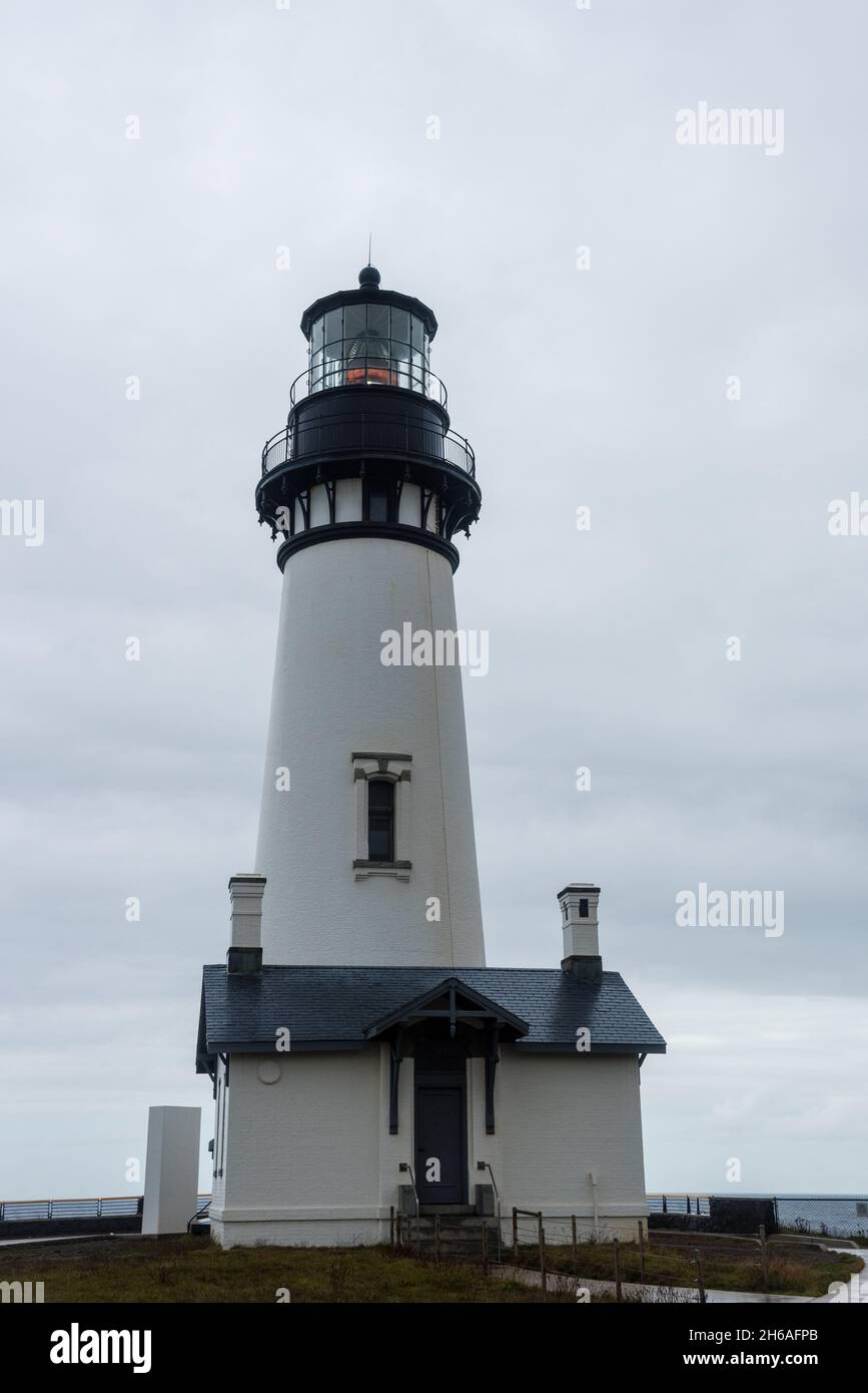 Yaquina head lighthouse on Oregon coast Stock Photo