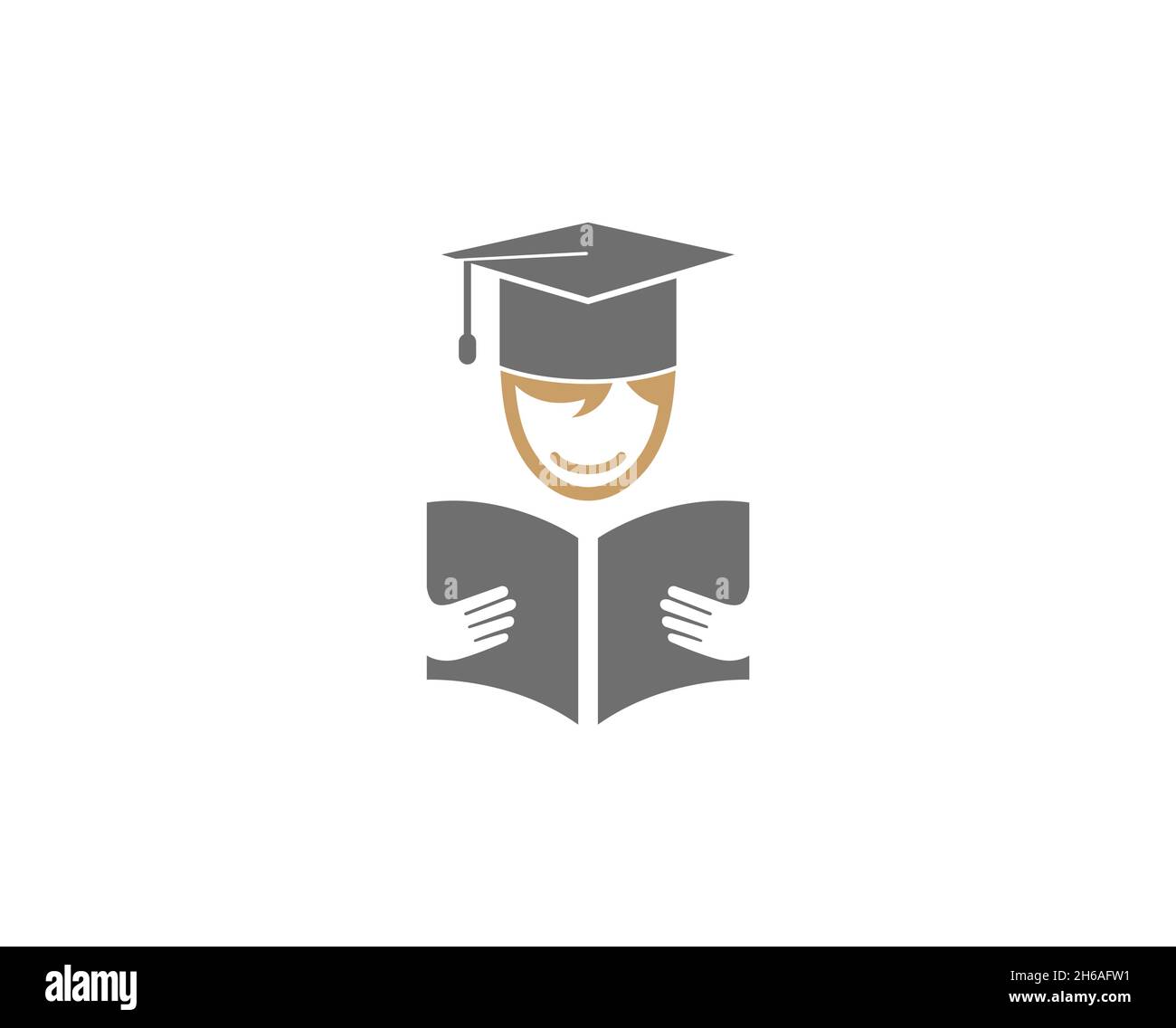 Creative Student Open Book Logo Design Vector Symbol Illustration Stock Vector