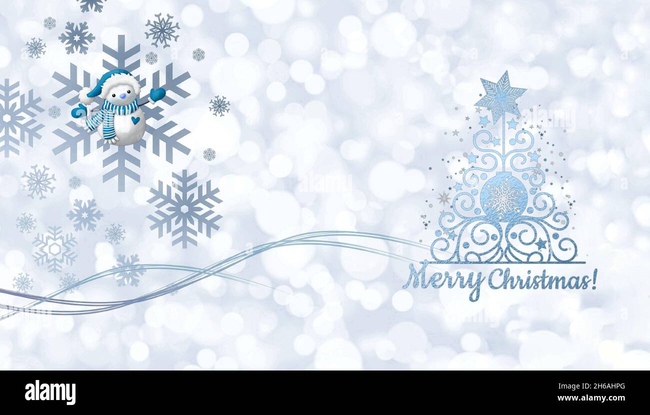 Merry Christmas and happy new year 2022 greeting card with bokeh lights ...