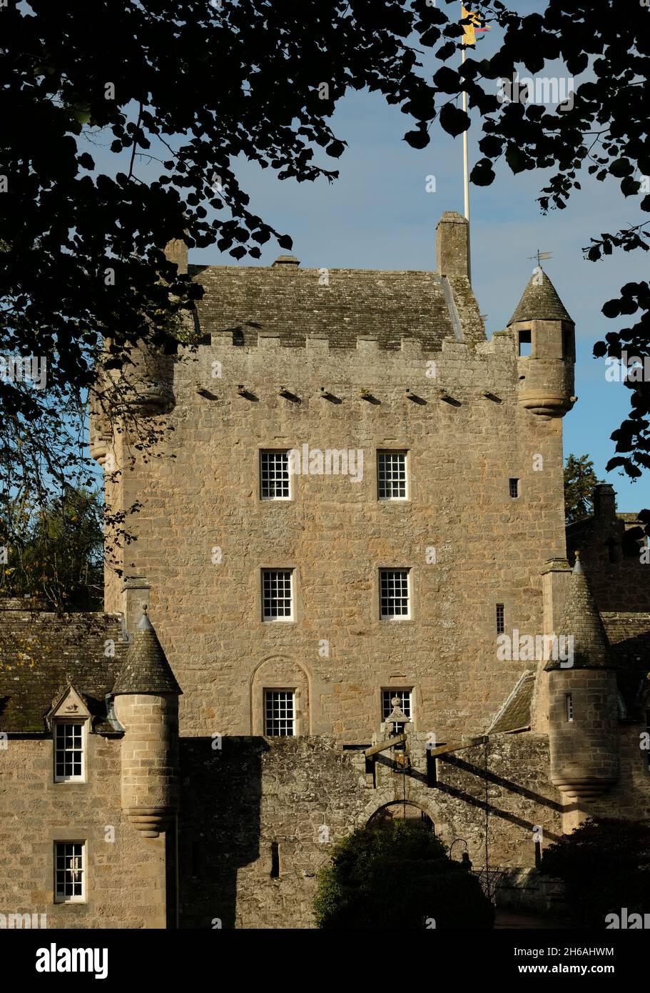A colour photograph of Cawdor Castle situated close to Cawdor Village and also Nairn in the Scottish Highlands. Stock Photo