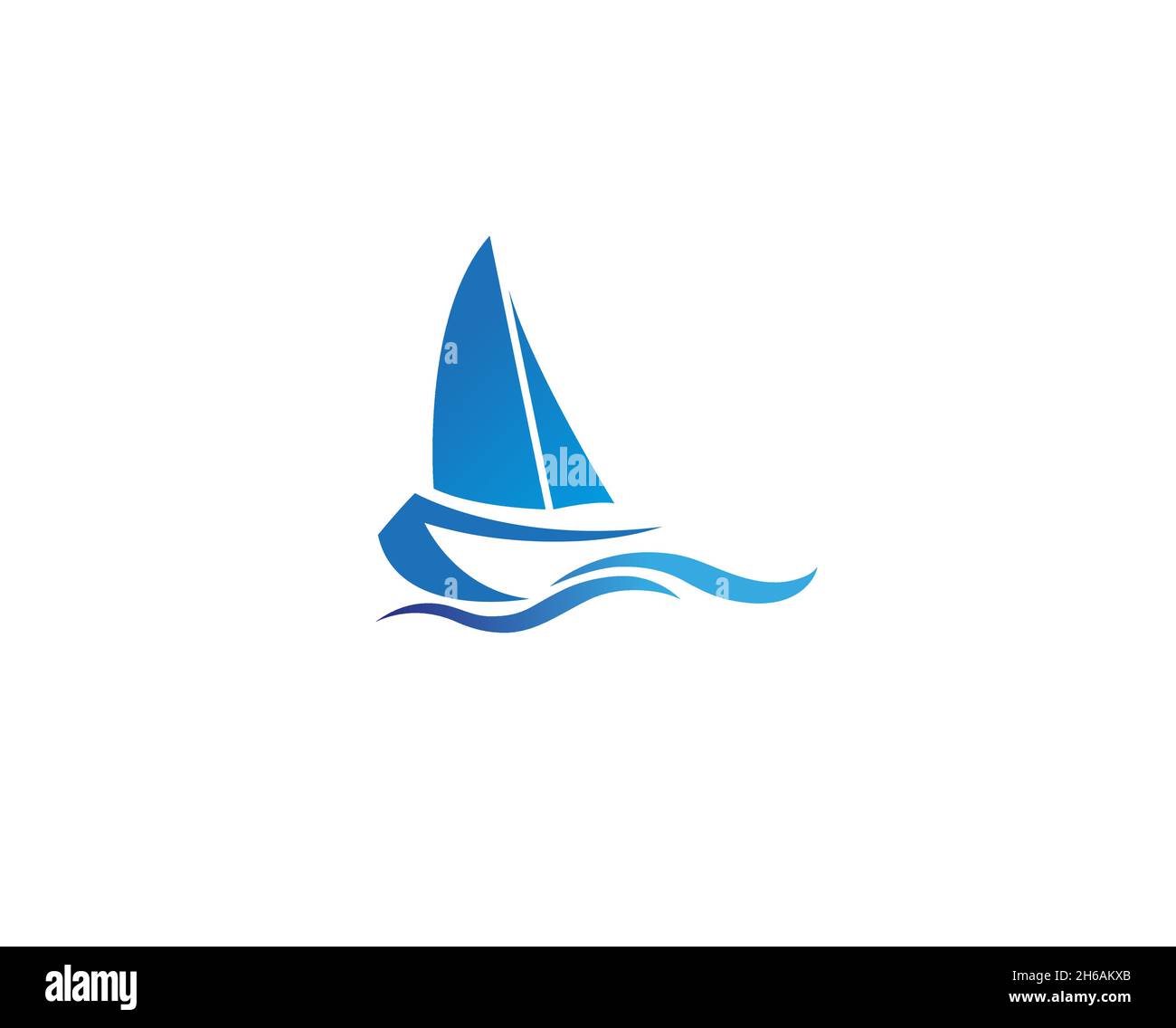Creative Blue Yacht Boat Logo Design Vector Symbol Illustration Stock ...