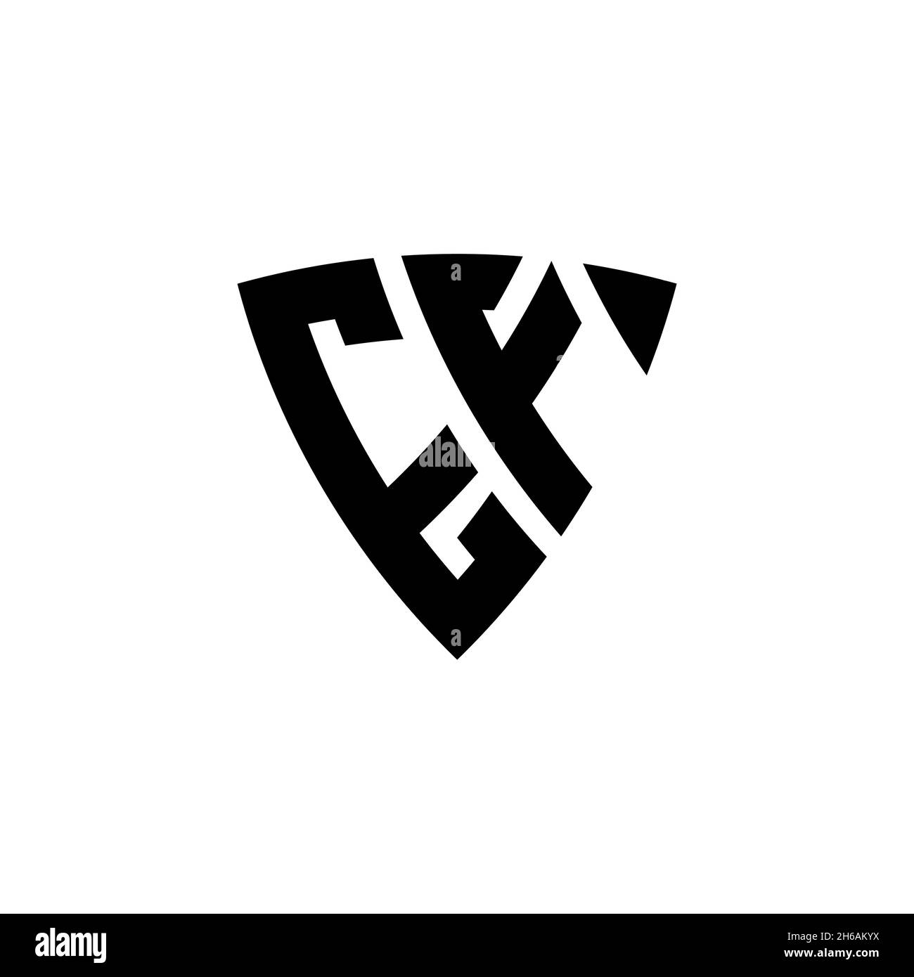 EF Monogram logo letter with triangle shield shape style design isolated on white background. Triangle monogram logo, shield monogram logo, triangle s Stock Vector