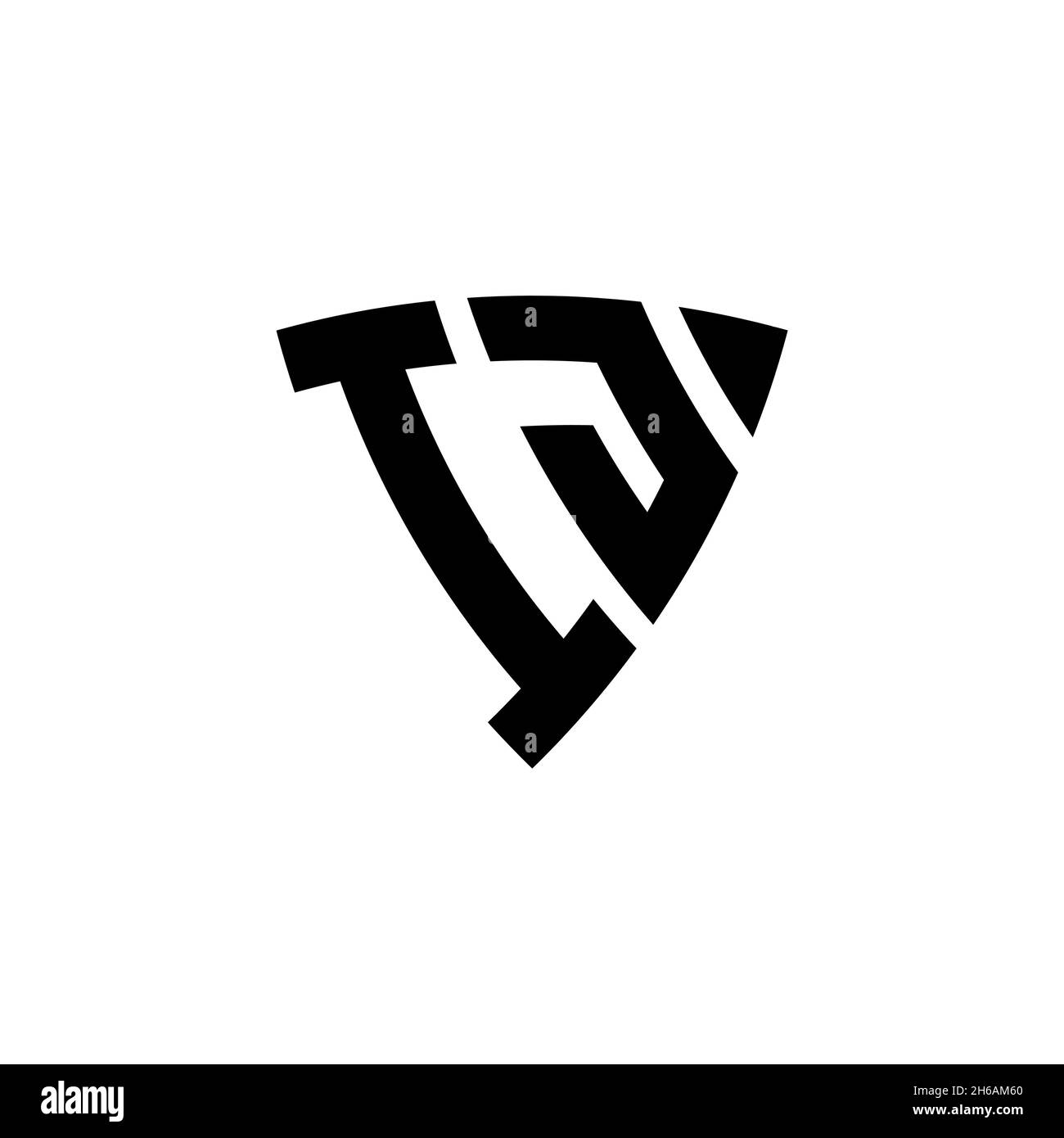 IJ Monogram logo letter with triangle shield shape style design ...