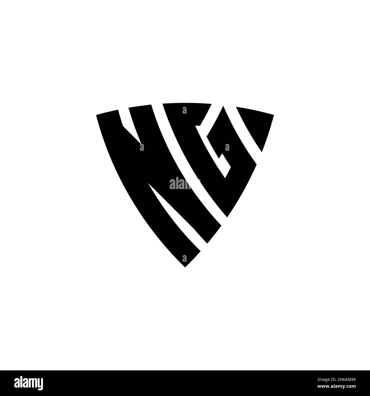 NG Monogram logo letter with triangle shield shape style design ...