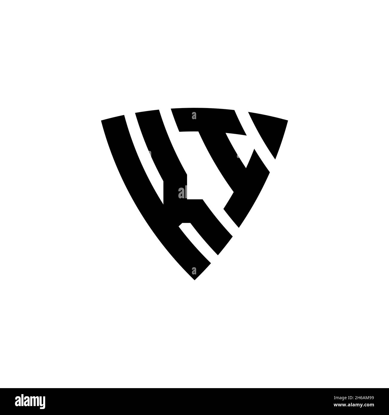 KI Monogram logo letter with triangle shield shape style design ...