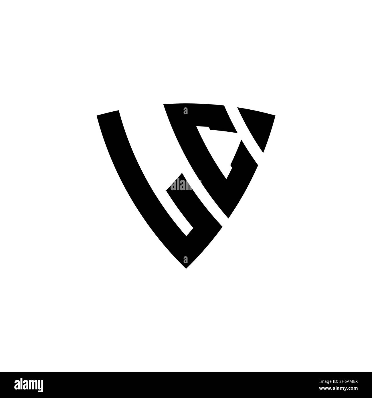 LC Monogram logo letter with triangle shield shape style design ...
