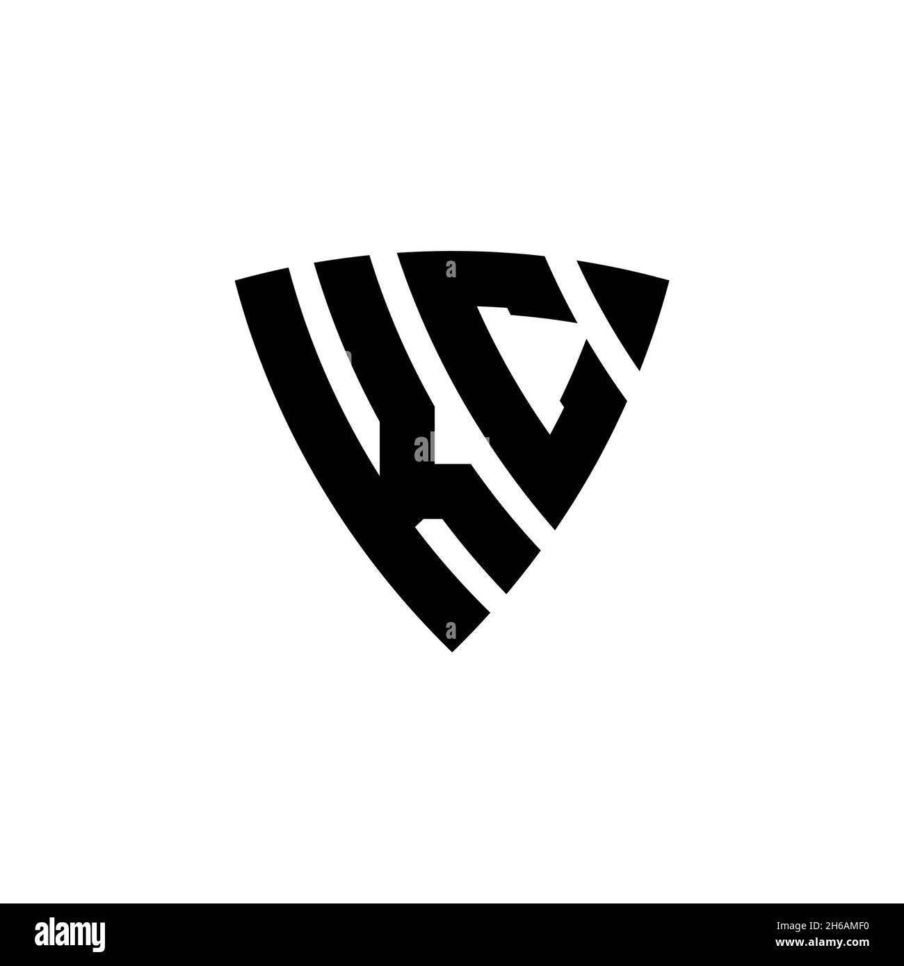 KC Monogram logo letter with triangle shield shape style design ...