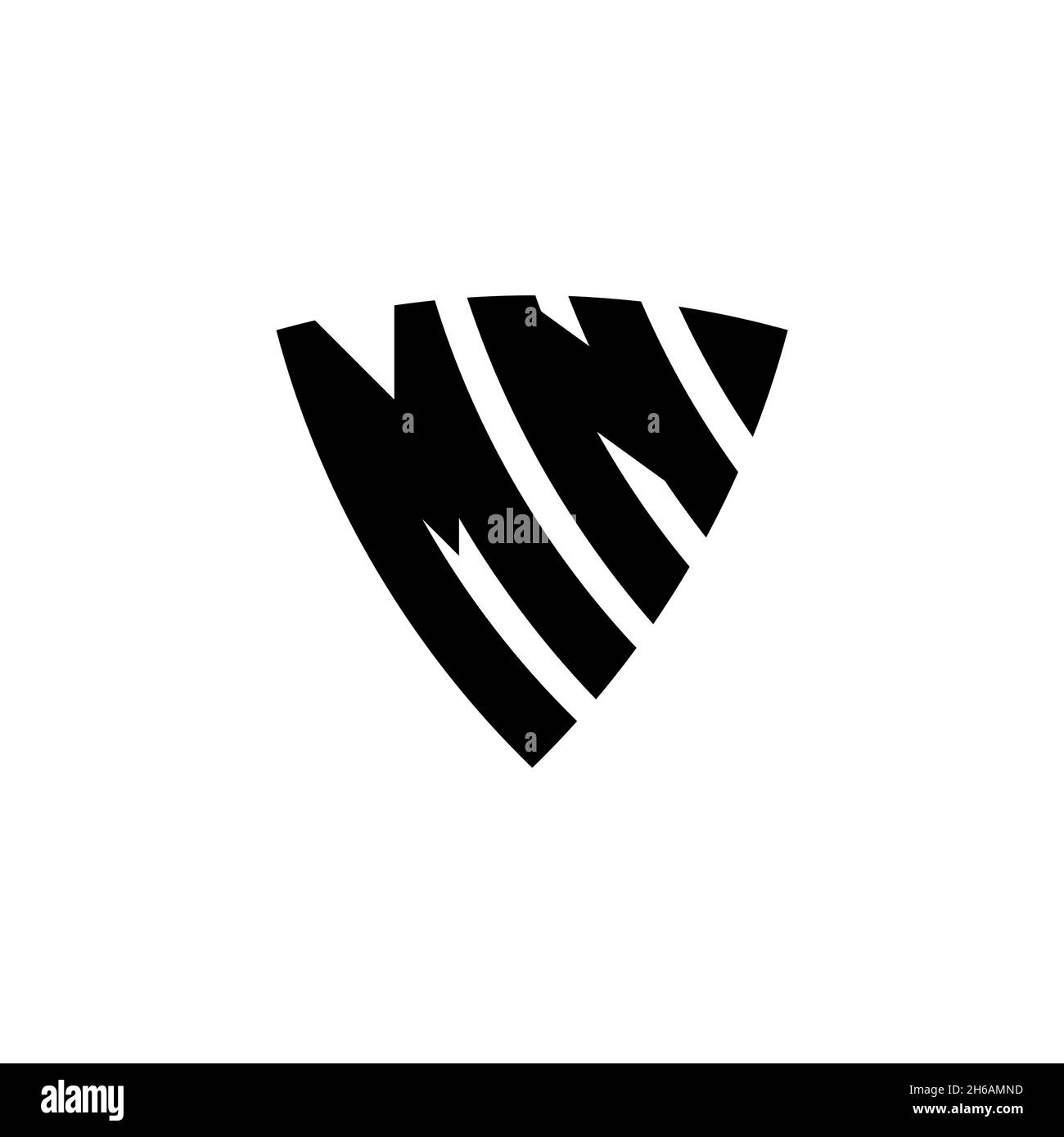 MN Monogram logo letter with triangle shield shape style design ...