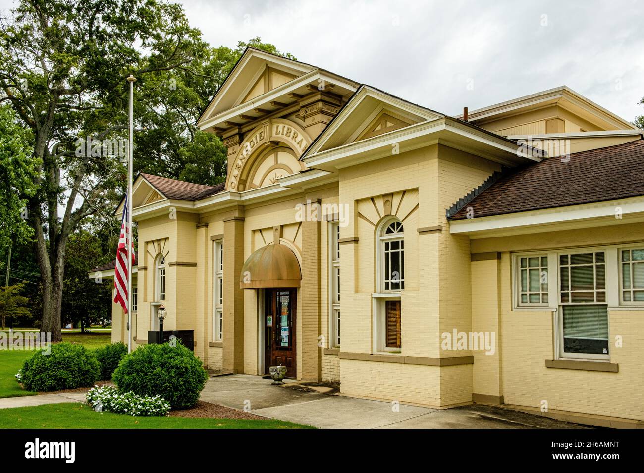 Lavonia Carnegie Library, Hartwell Road, Lavonia, Stock Photo
