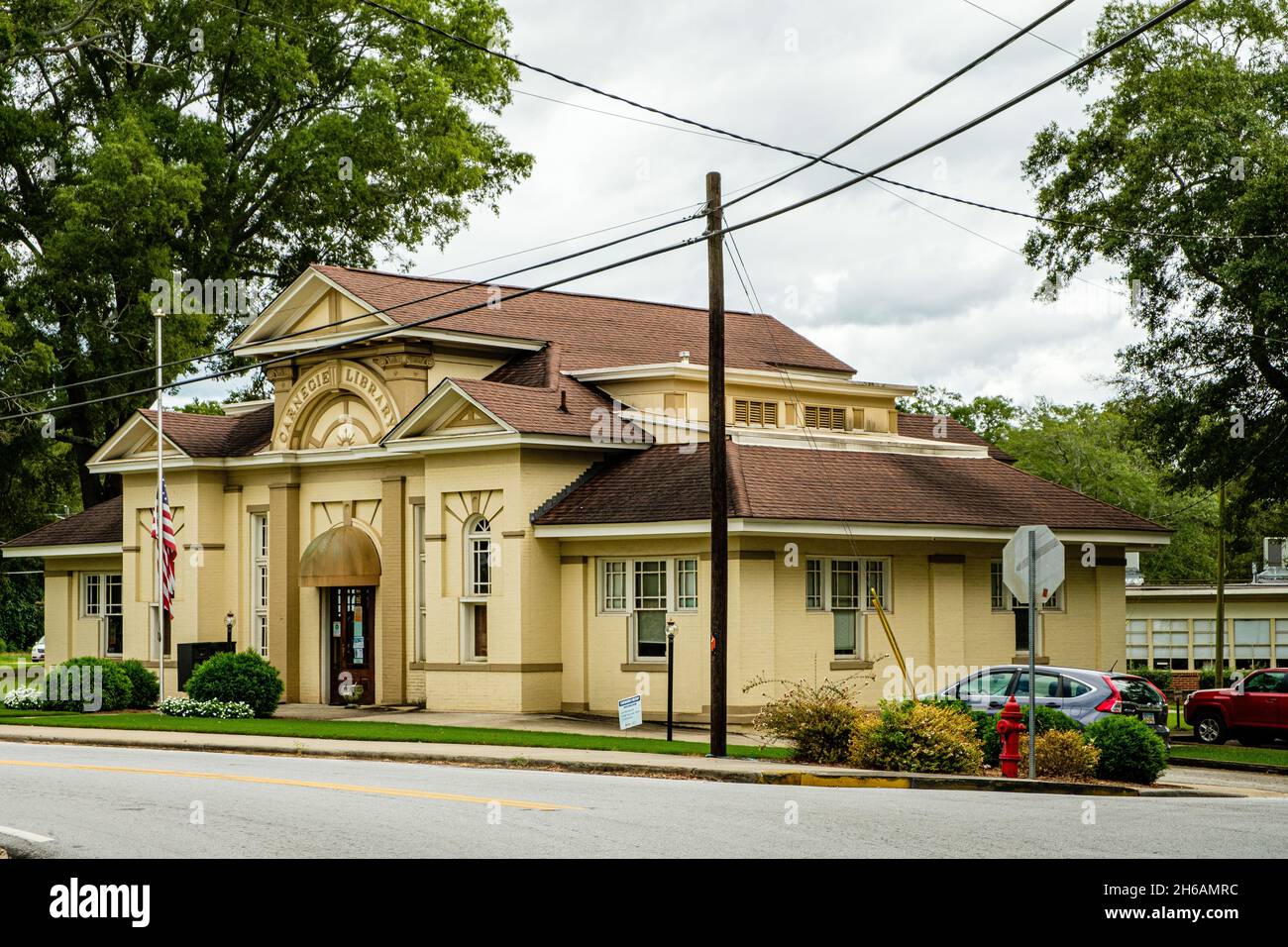 Lavonia Carnegie Library, Hartwell Road, Lavonia, Stock Photo