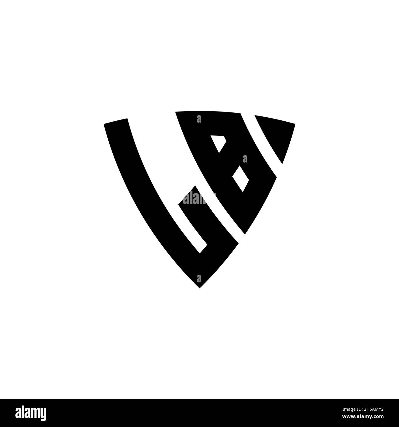 LB Monogram logo letter with triangle shield shape style design ...