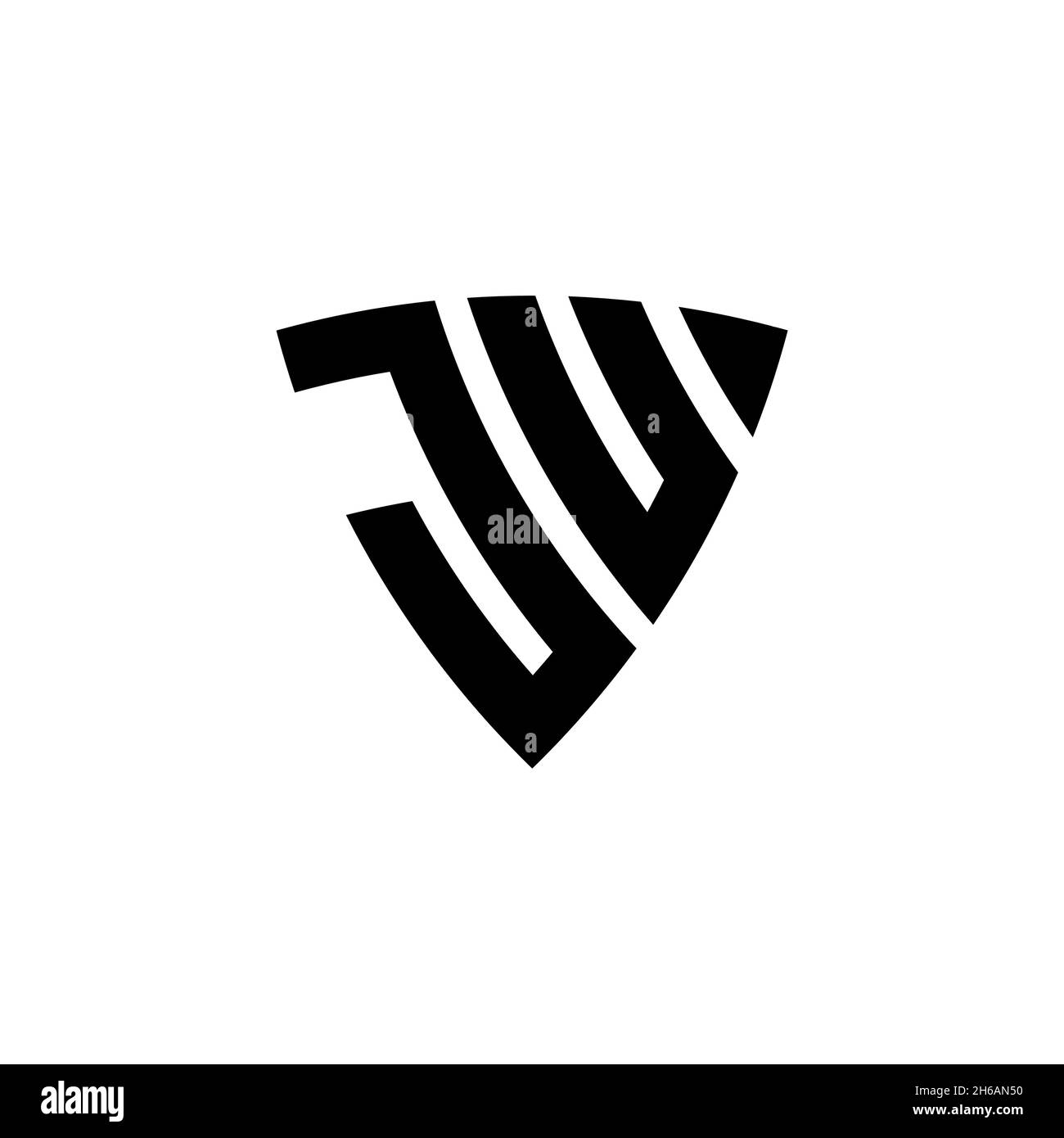 JU Monogram logo letter with triangle shield shape style design ...