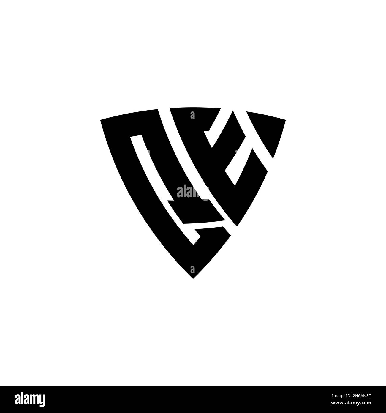 QE Monogram logo letter with triangle shield shape style design ...