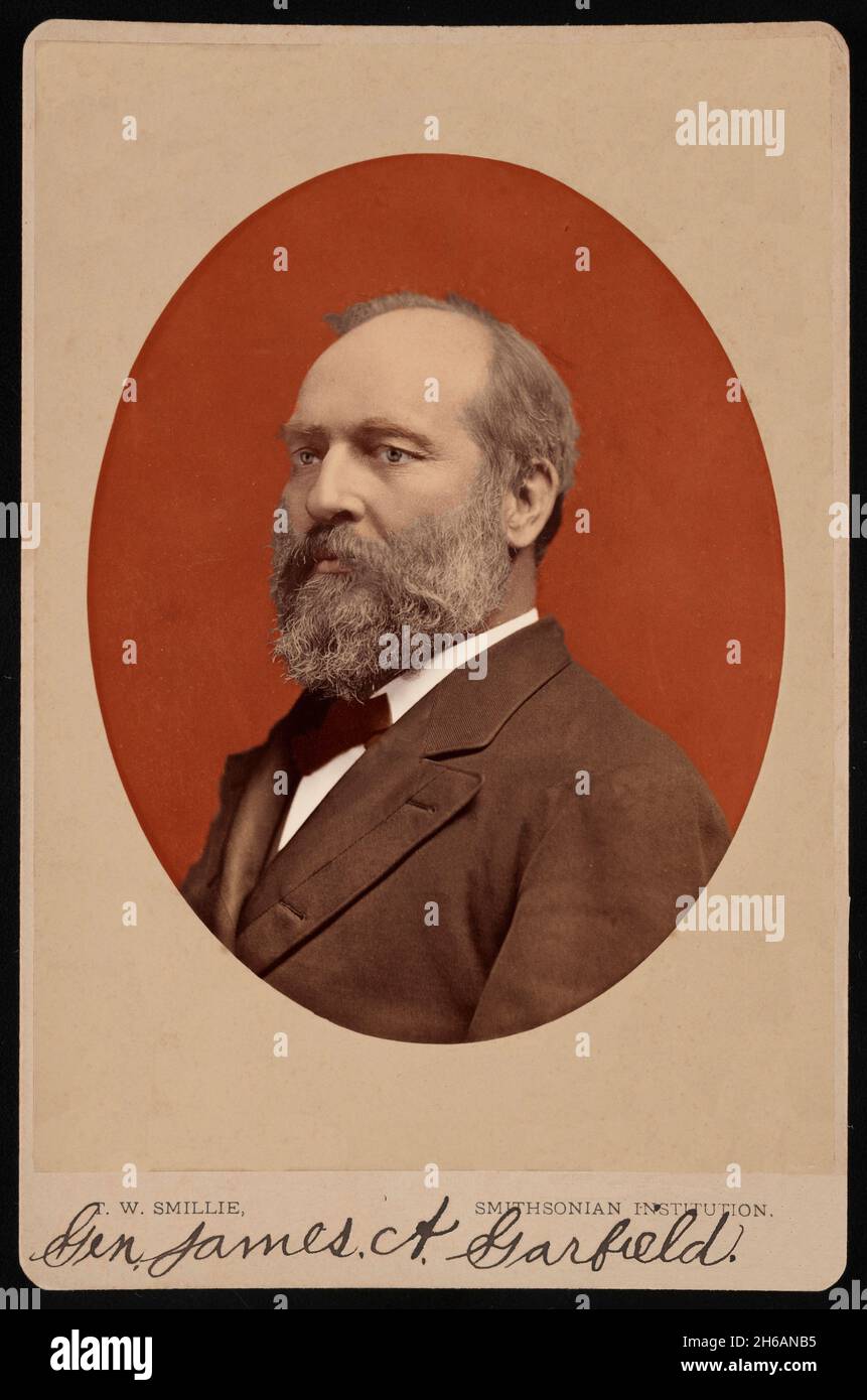 Portrait of James Abram Garfield (1831-1881), June 1880. (Colorised black and white print). Stock Photo