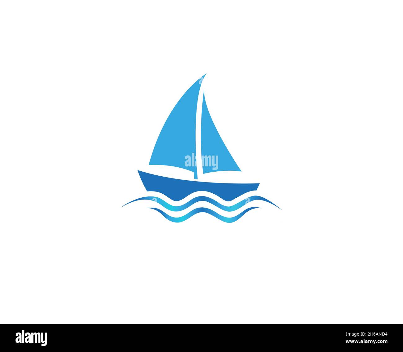 Creative Blue Yacht Boat Logo Design Vector Symbol Illustration Stock ...