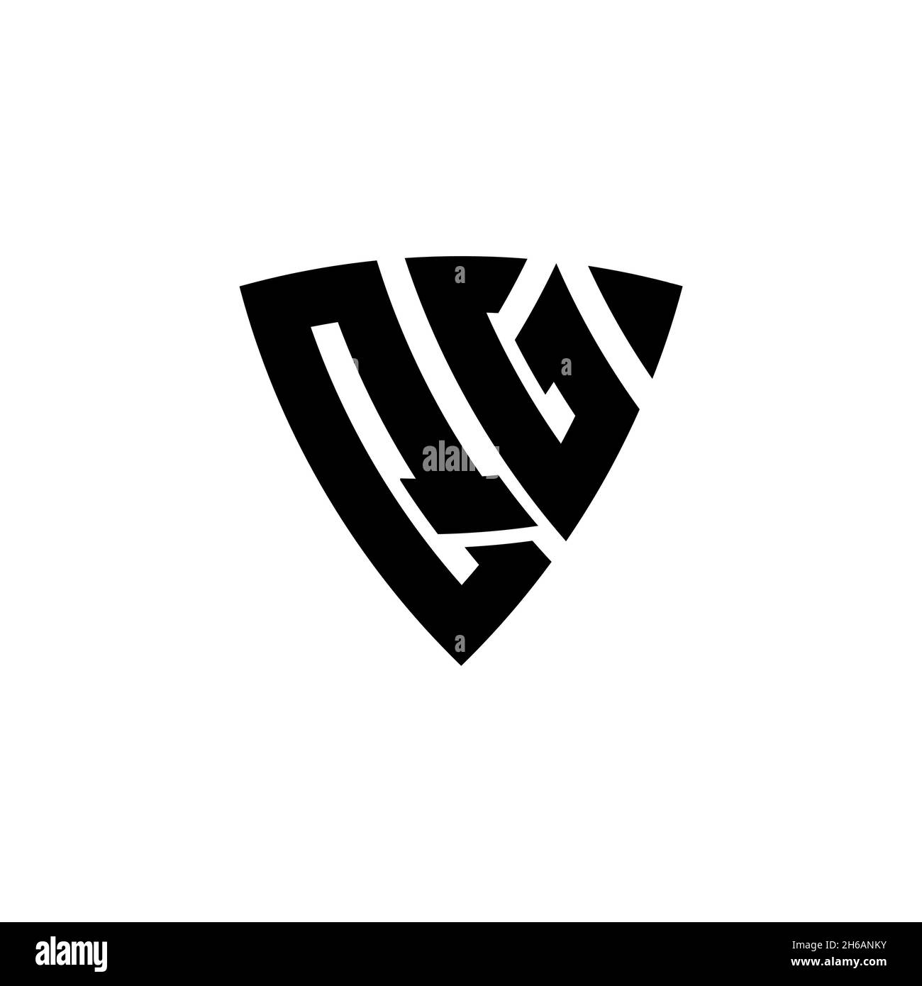 QG Monogram logo letter with triangle shield shape style design ...