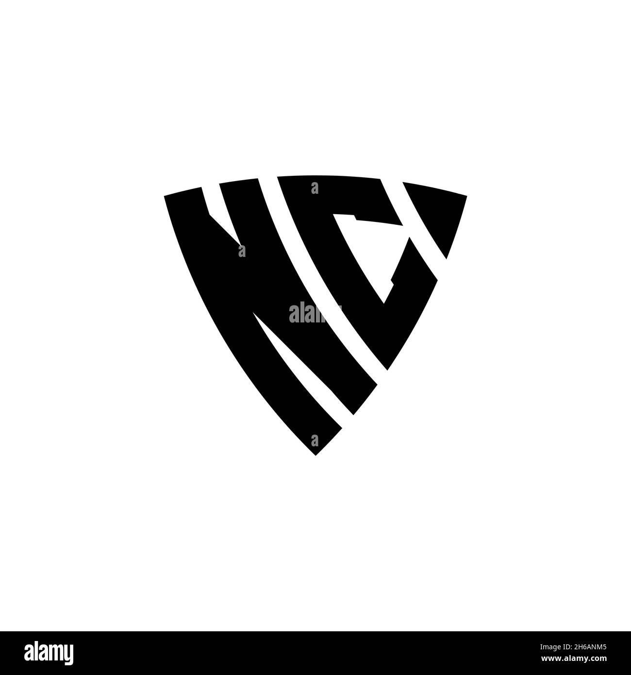 NC Monogram logo letter with triangle shield shape style design ...