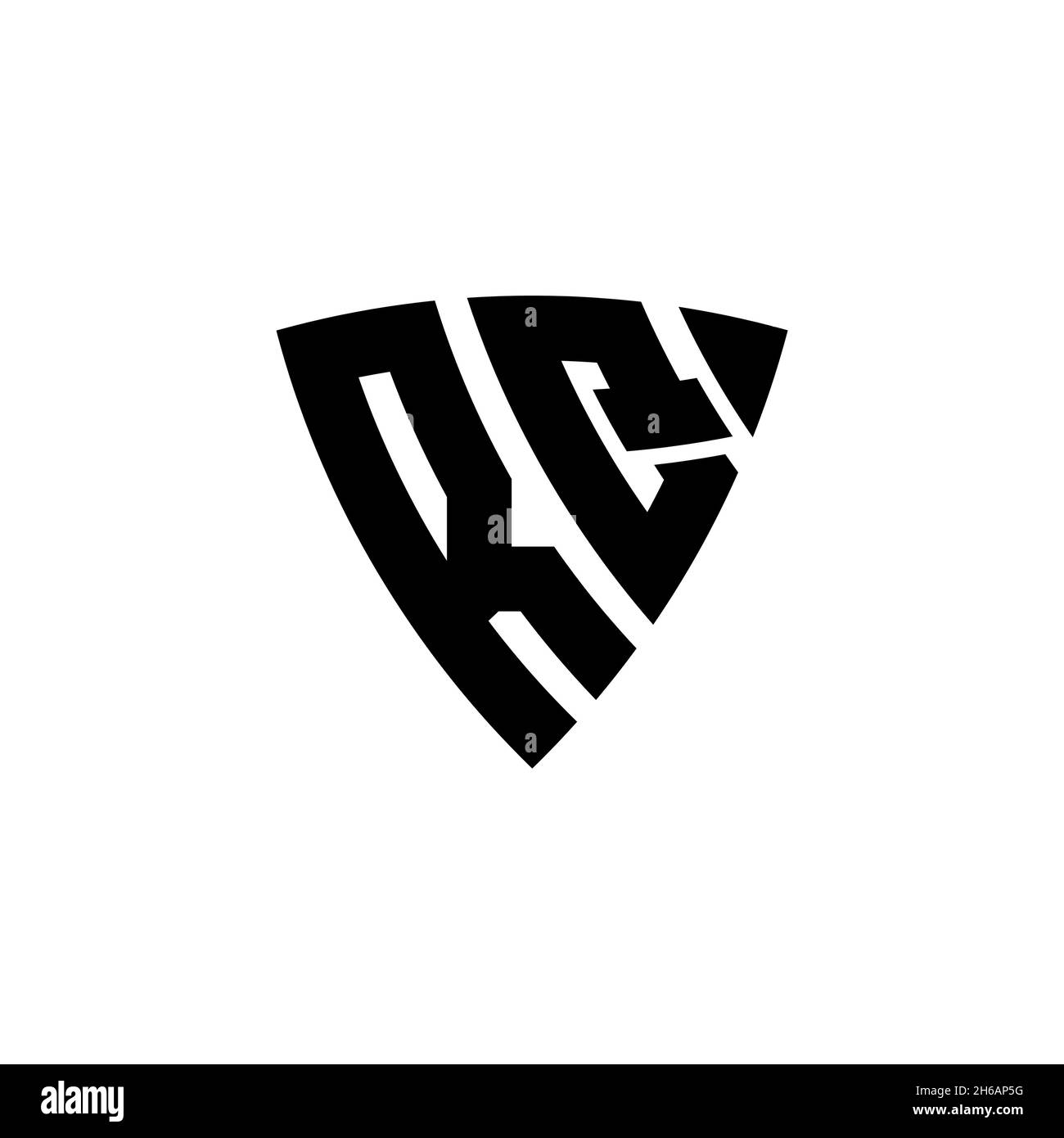 RQ Monogram logo letter with triangle shield shape style design ...
