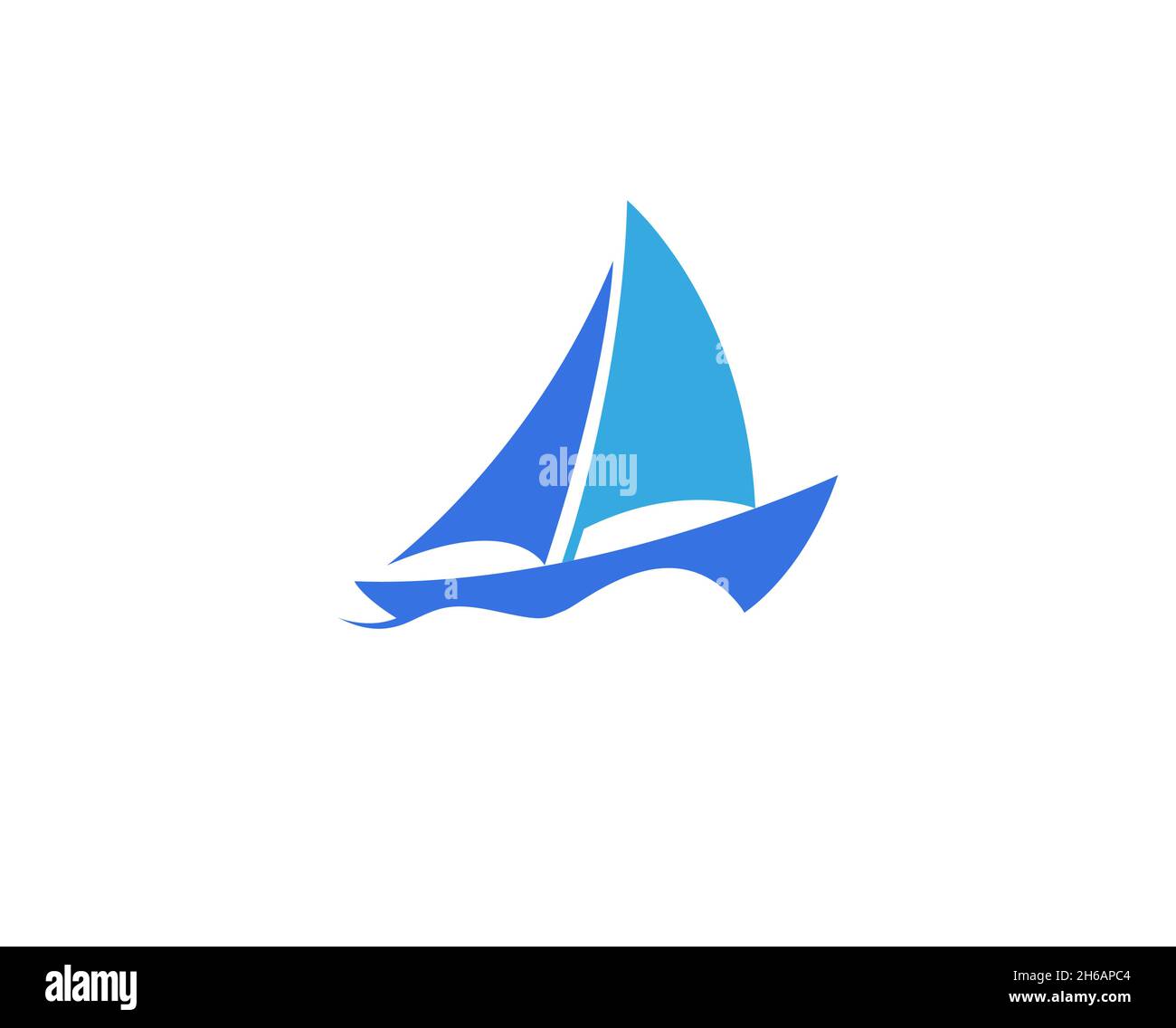 Creative Blue Yacht Boat Logo Design Vector Symbol Illustration Stock ...