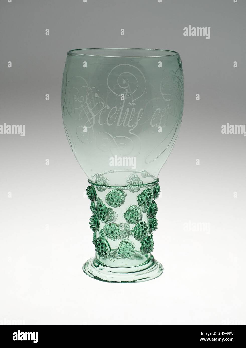 Prunted Beaker (Roemer), Netherlands, c. 1640. Stock Photo