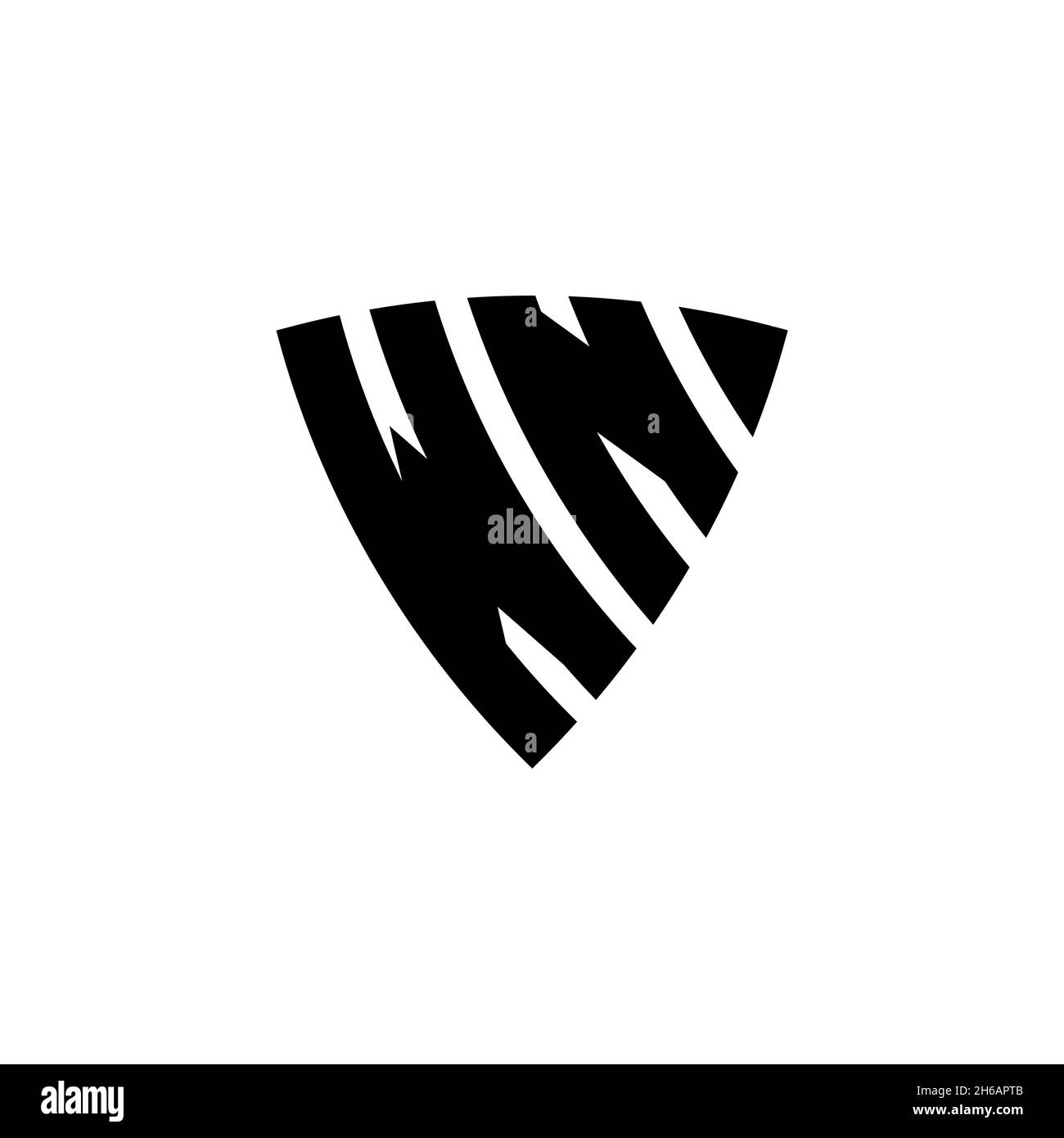 WN Monogram logo letter with triangle shield shape style design ...