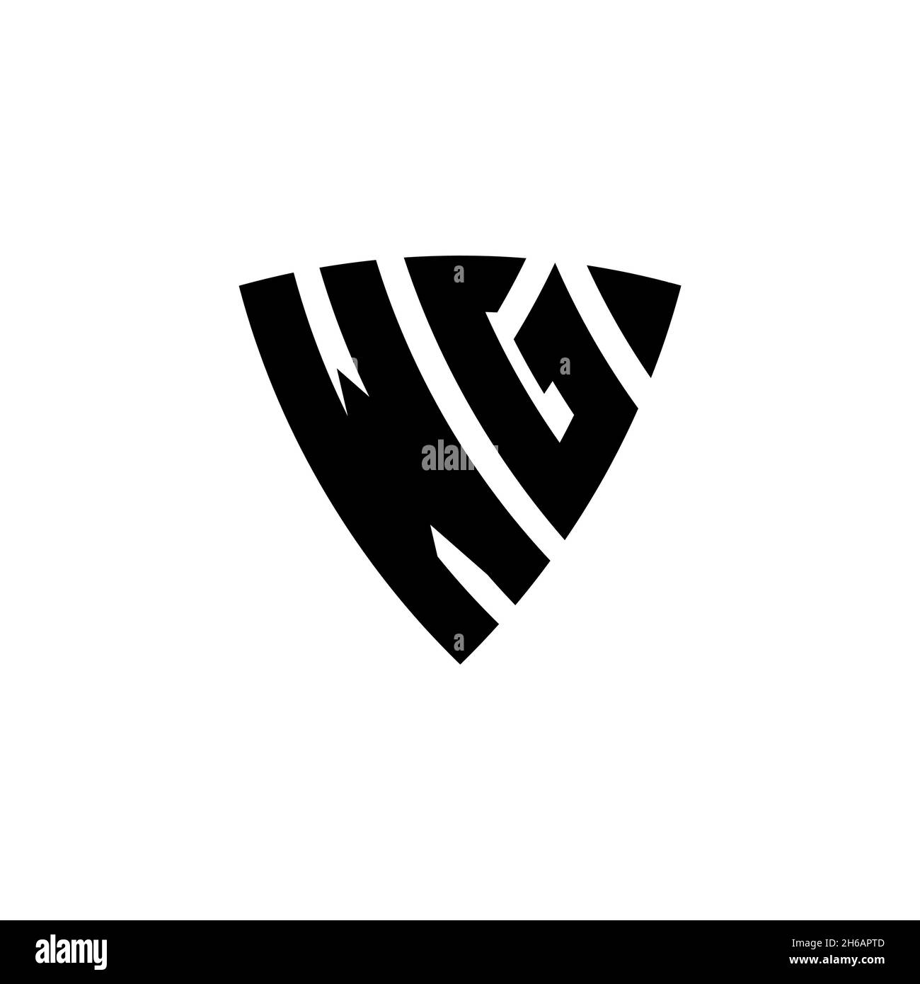 WG Monogram logo letter with triangle shield shape style design ...