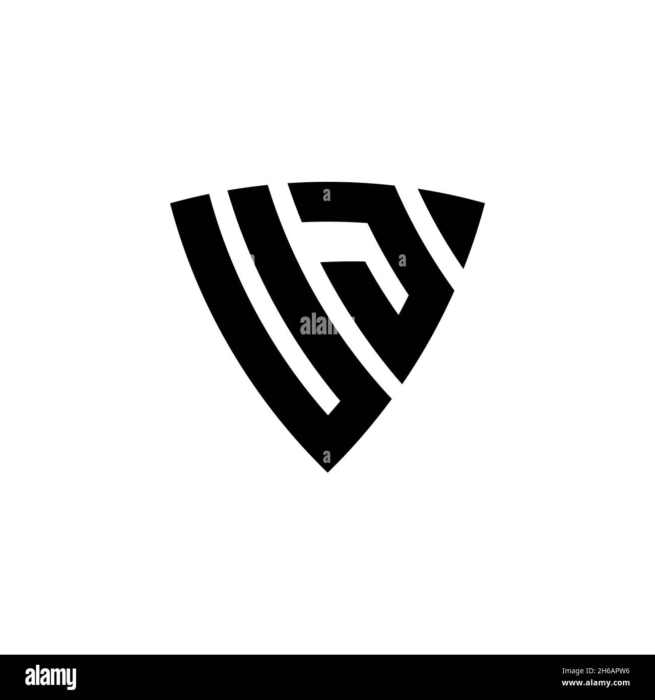 UJ Monogram logo letter with triangle shield shape style design ...