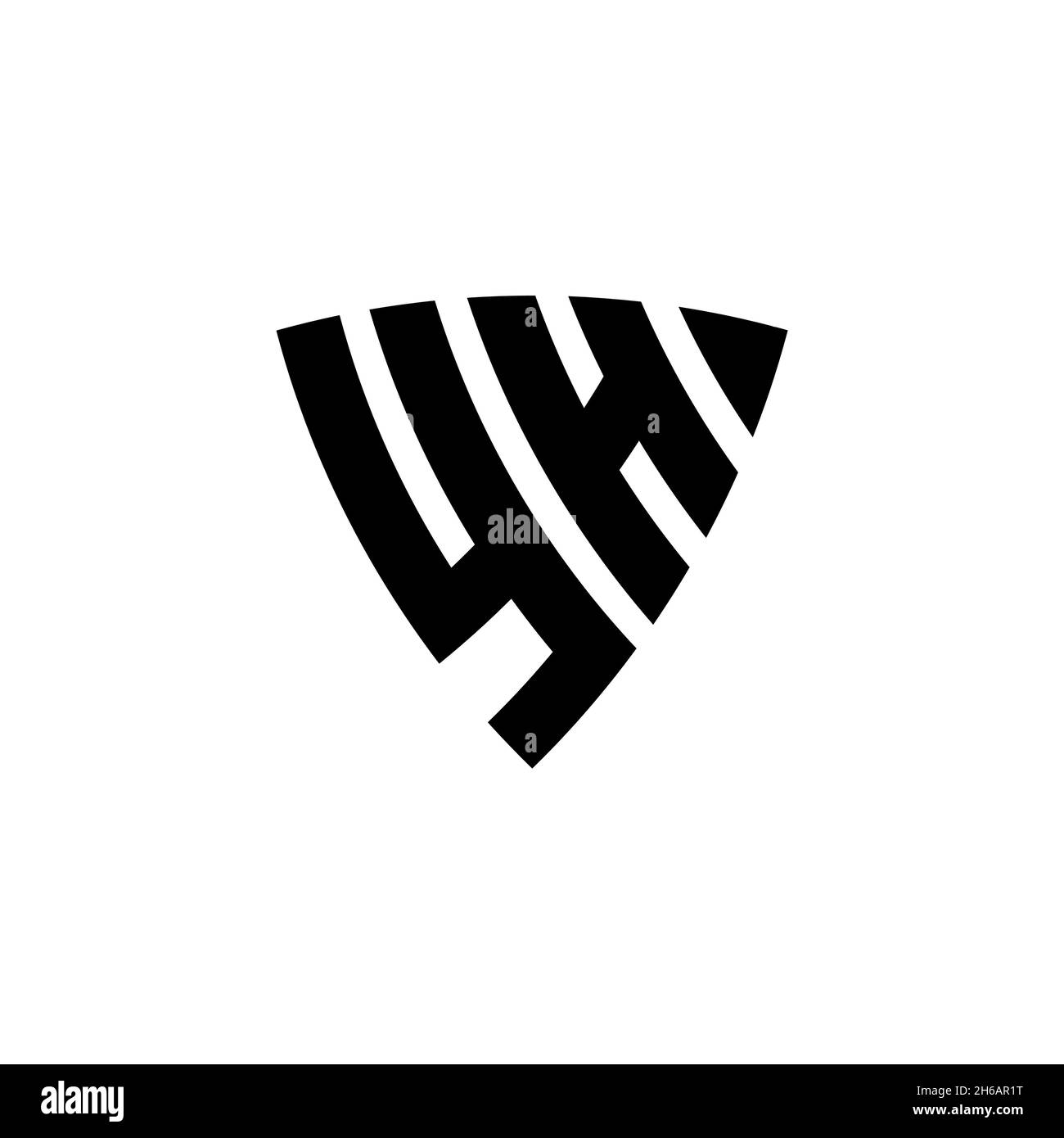 YH Monogram logo letter with triangle shield shape style design ...