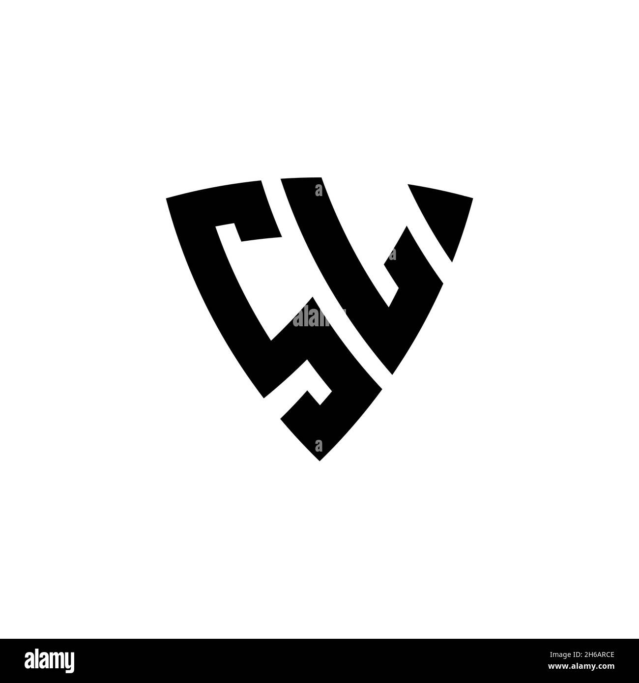 SL Monogram logo letter with triangle shield shape style design ...