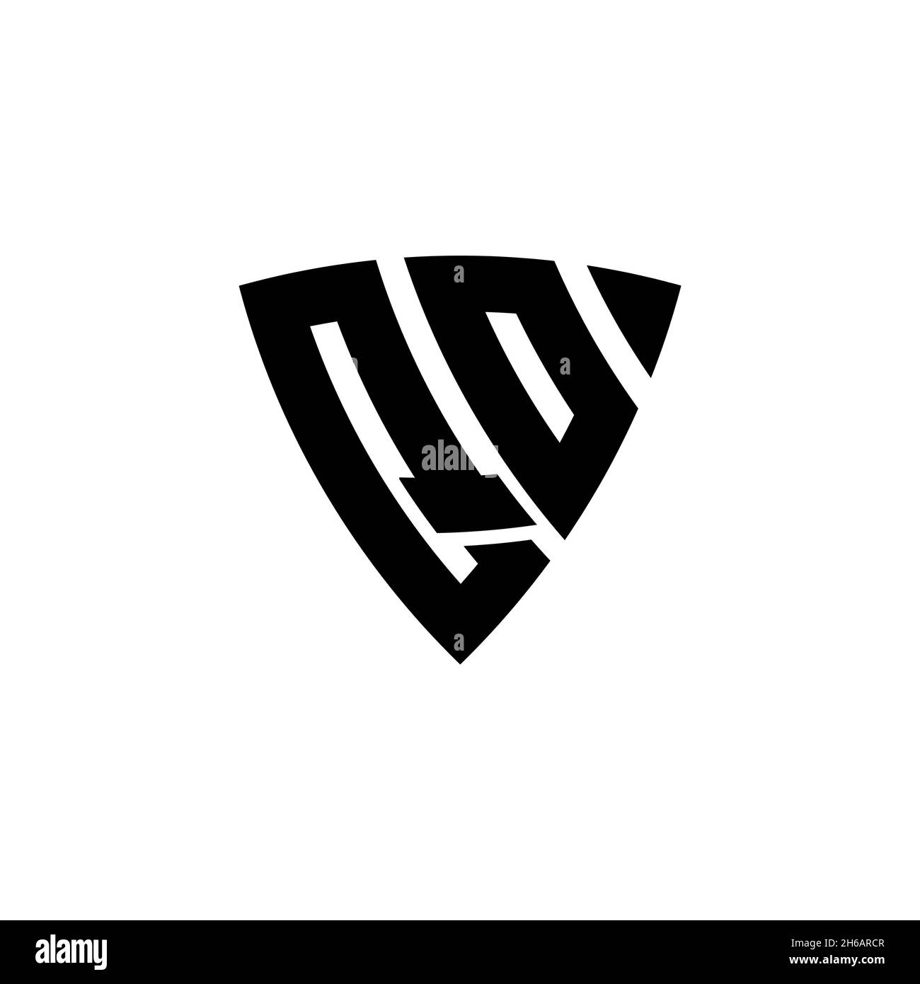 QO Monogram logo letter with triangle shield shape style design ...