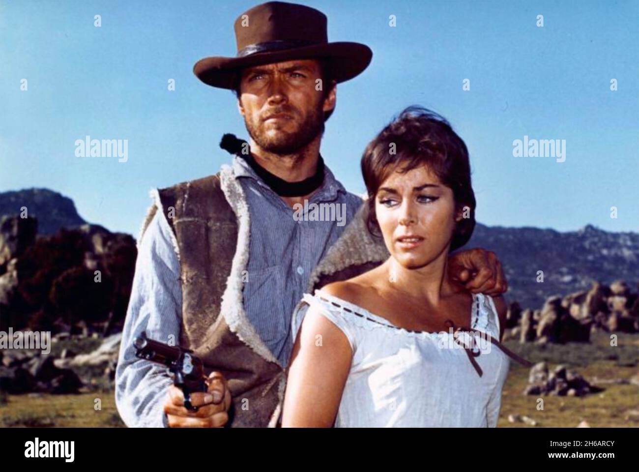 A FISTFULL OF DOLLARS 1964 Unidis film with Clint Eastwood and Marianne Koch Stock Photo