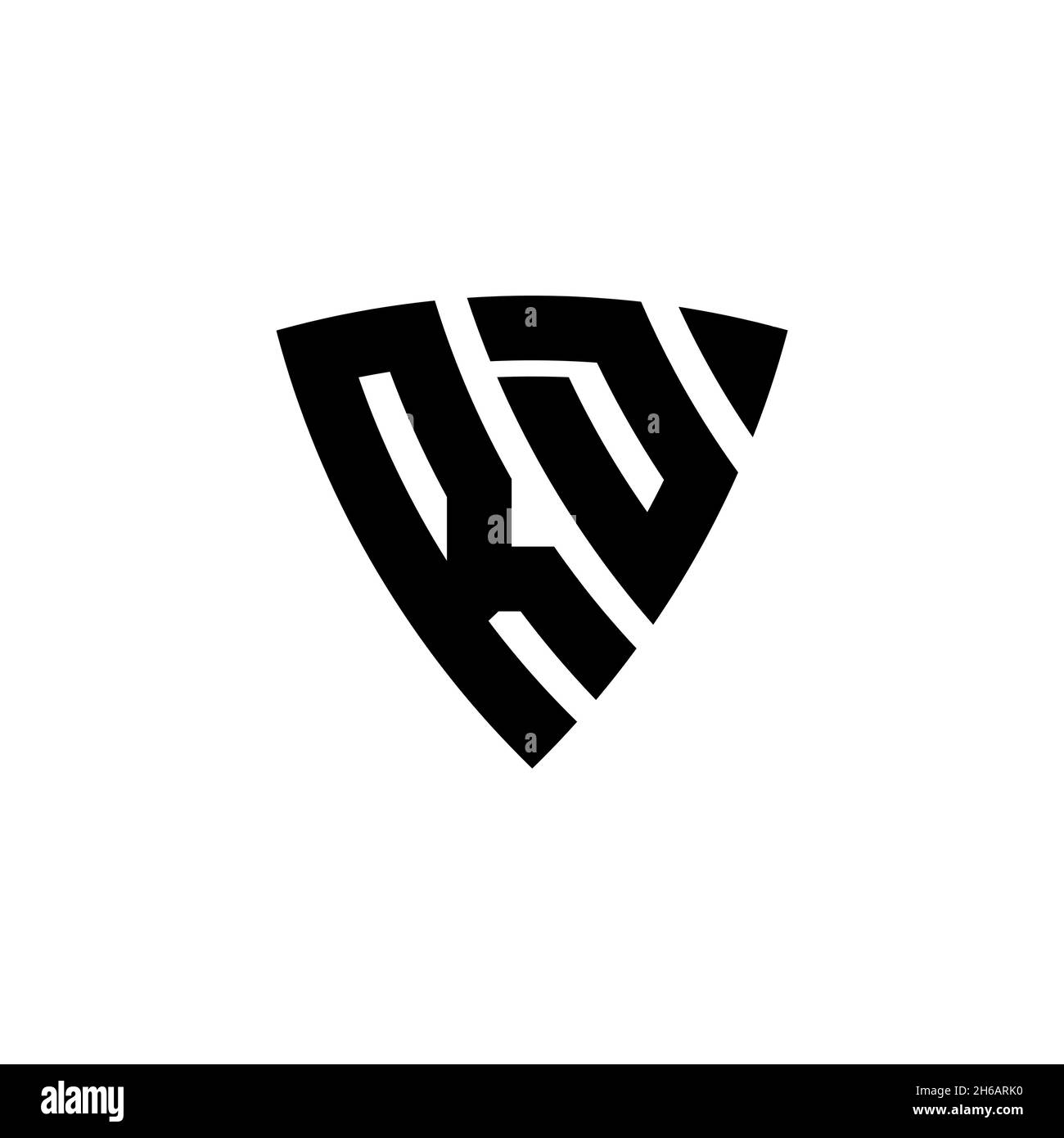RD Monogram logo letter with triangle shield shape style design ...