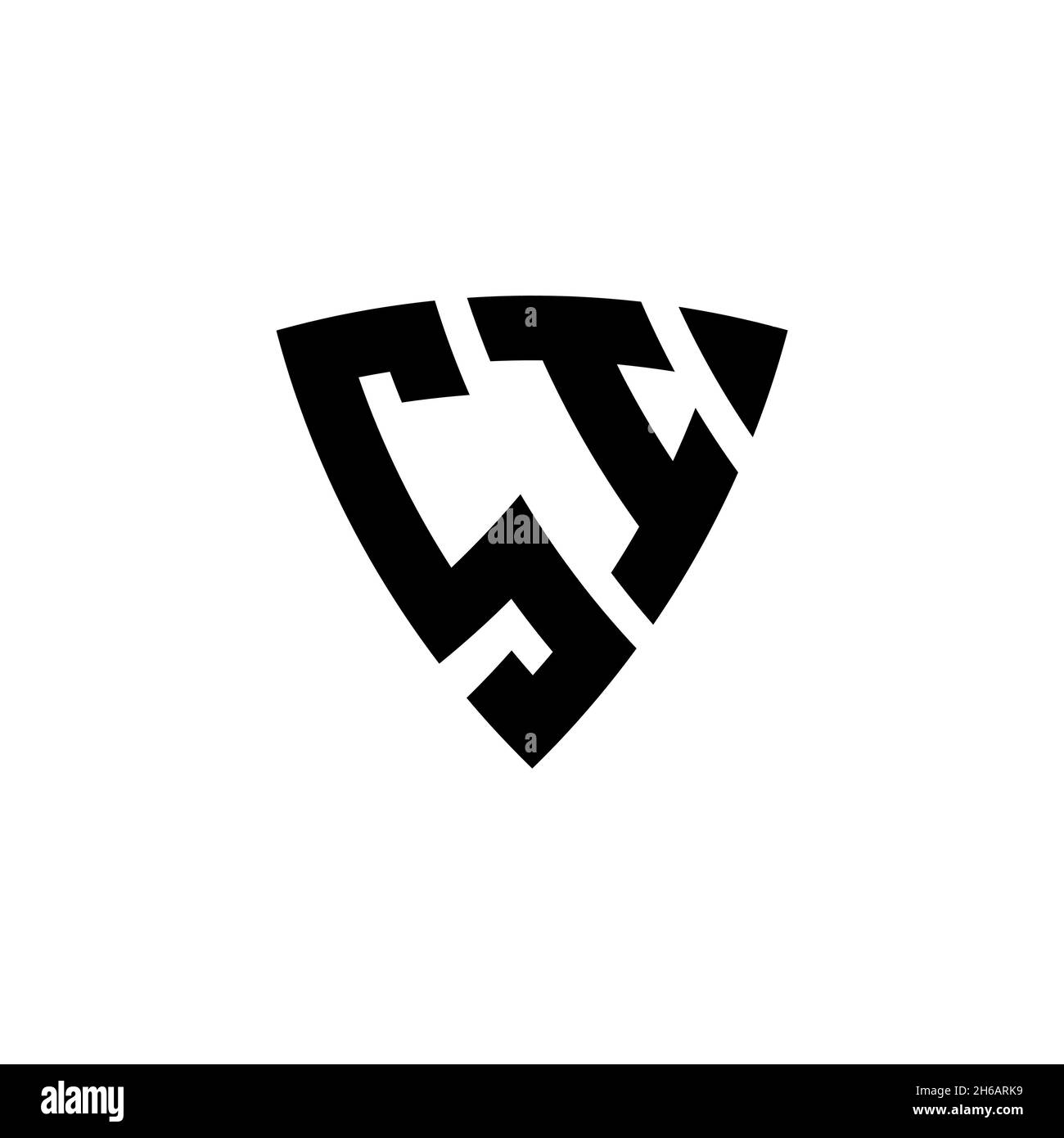 SI Monogram logo letter with triangle shield shape style design ...