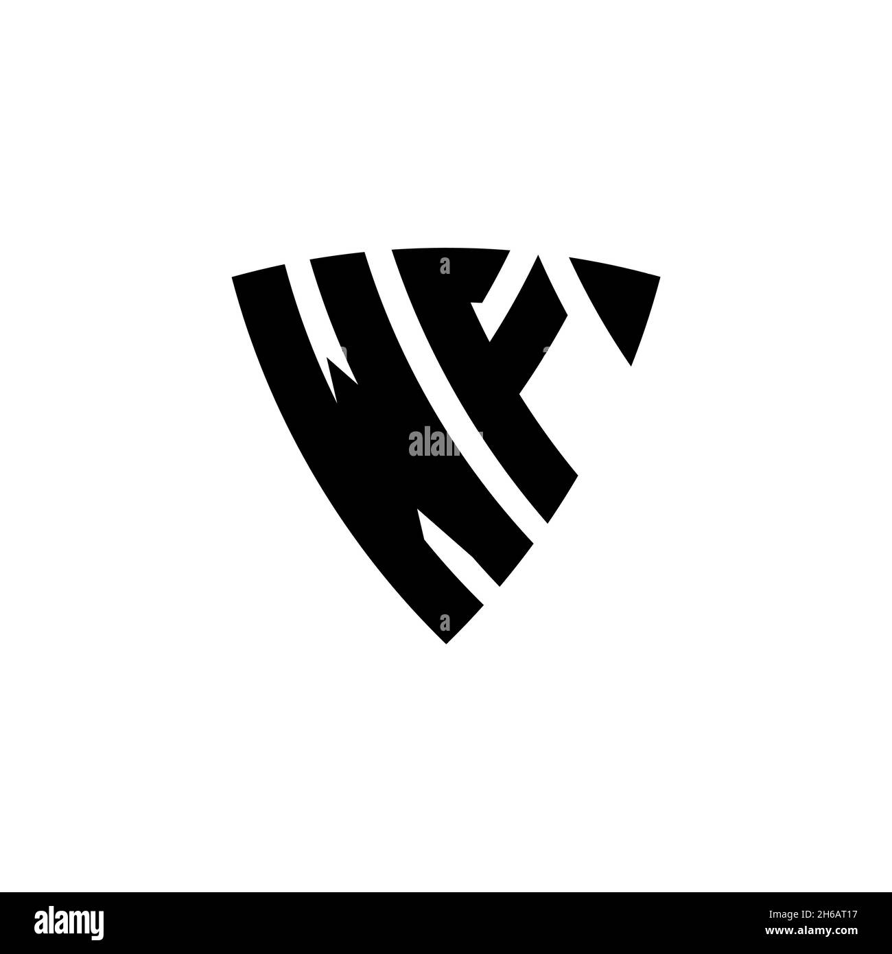 WF Monogram logo letter with triangle shield shape style design ...