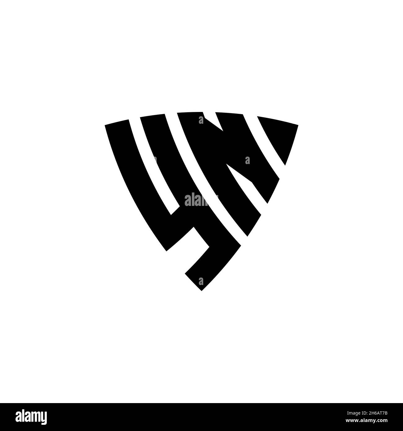 YN Monogram logo letter with triangle shield shape style design ...