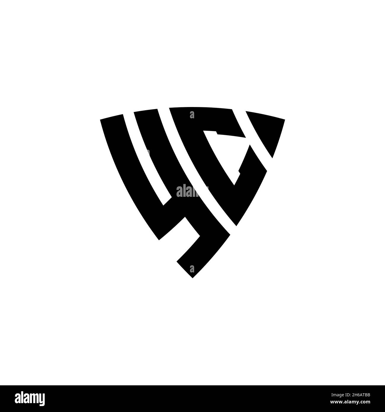 YC Monogram logo letter with triangle shield shape style design ...