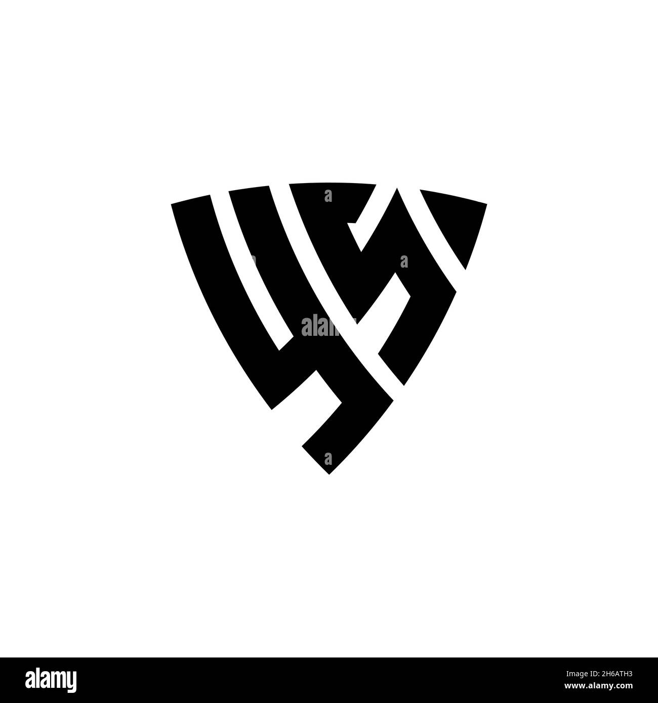 YS Monogram logo letter with triangle shield shape style design ...