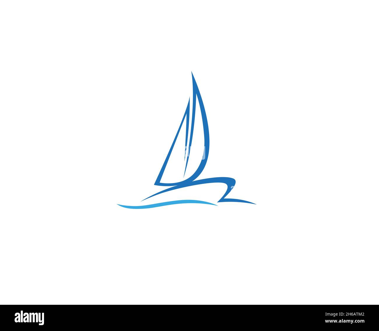 Creative Blue Yacht Boat Logo Design Vector Symbol Illustration Stock ...