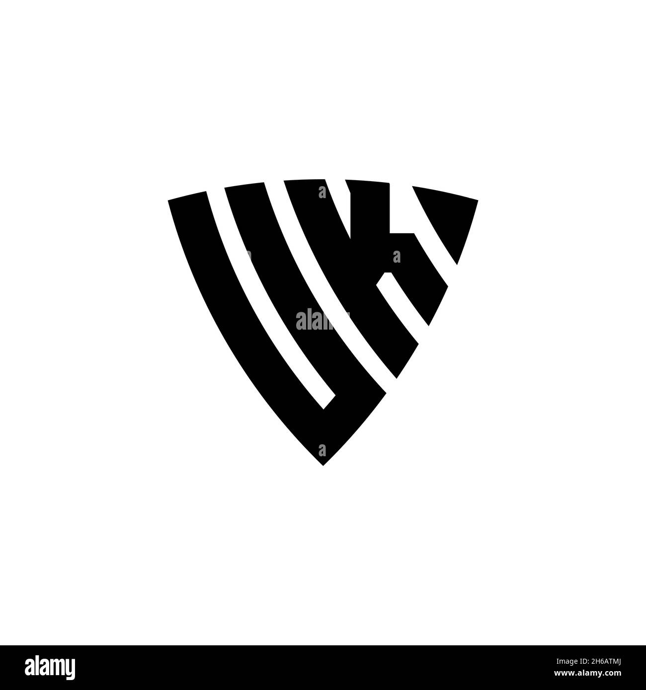 UK Monogram logo letter with triangle shield shape style design ...