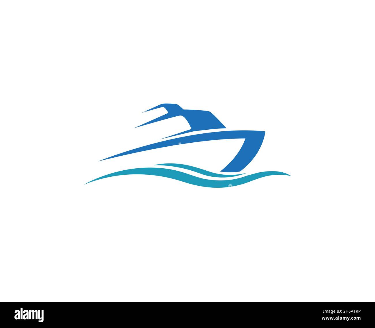 Creative Blue Yacht Boat Logo Design Vector Symbol Illustration Stock ...