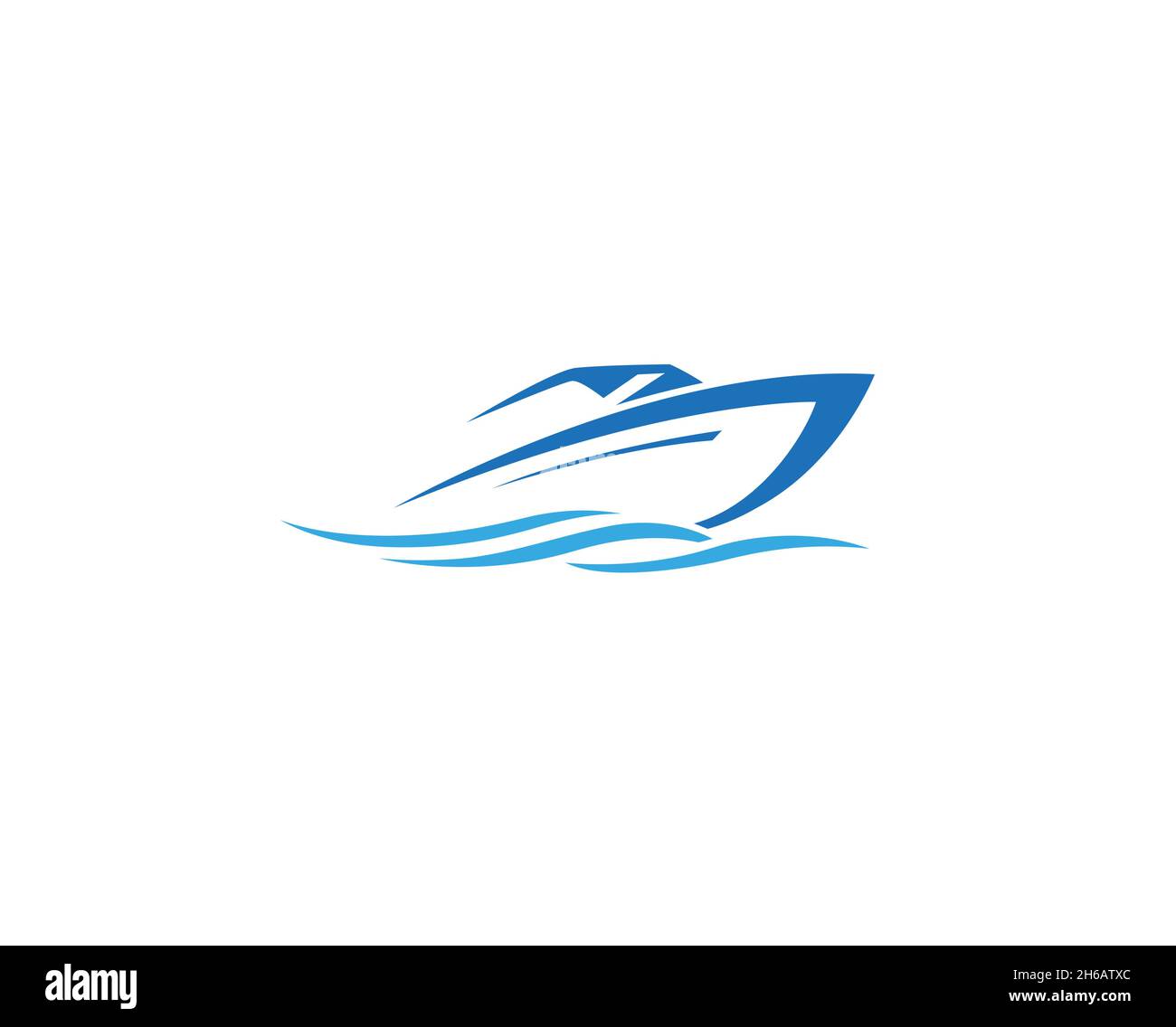 Creative Blue Yacht Boat Logo Design Vector Symbol Illustration Stock ...