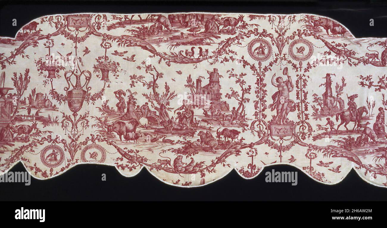 La Libert&#xe9; Americaine (American Liberty) (Furnishing Fabric), France, 1783/89.Designed by Jean Baptiste Huet after medallion designed by Augustin Dupr&#xe9;. Stock Photo