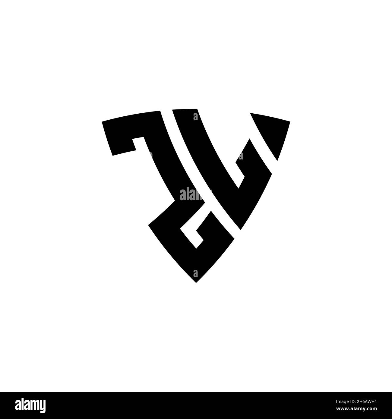 ZL Monogram logo letter with triangle shield shape style design ...