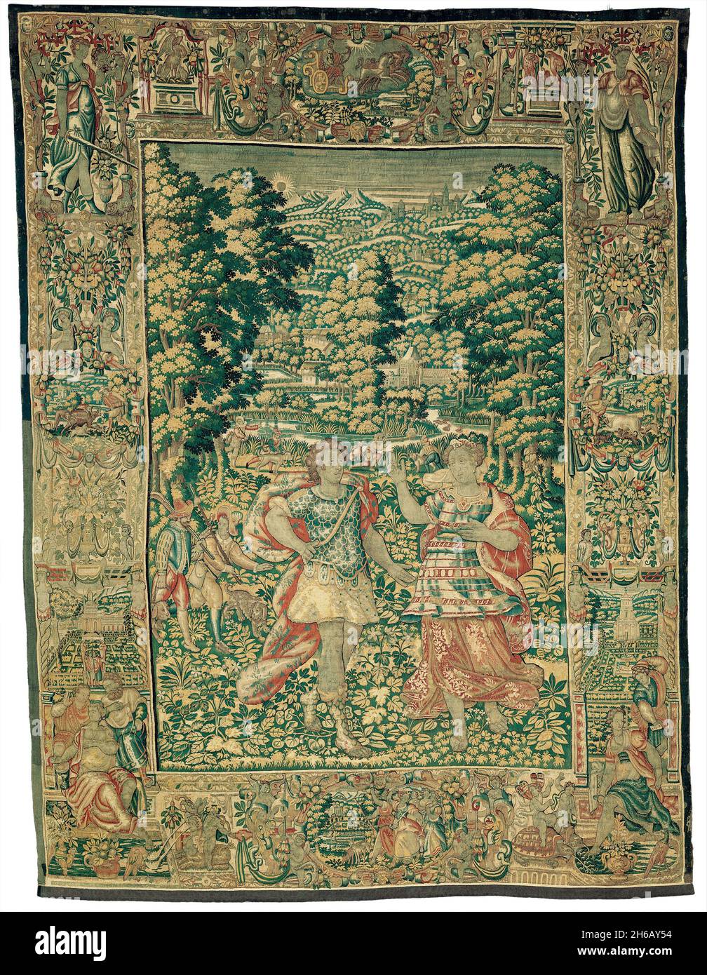 Venus and Adonis (?) with the Duck Hunt, Flanders, c. 1600. Presumably woven at the workshop of Jacques I Geubels or his widow Catharina van den Eynde. Stock Photo