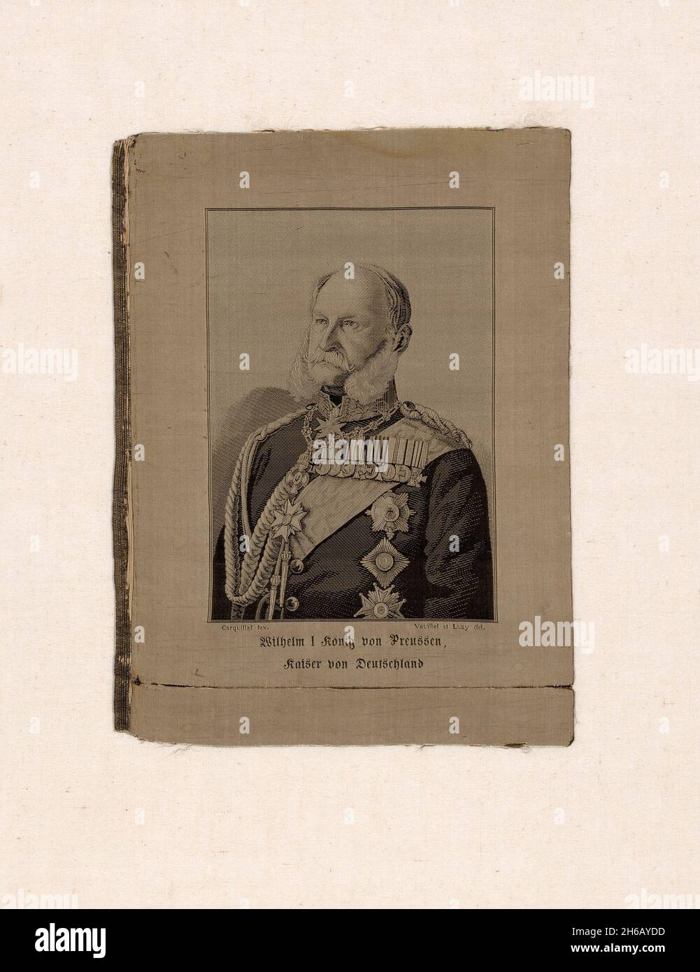 Portrait of Wilhelm I, King of Prussia, Emperor of Germany (1797-1888), Lyon, 19th century. Stock Photo