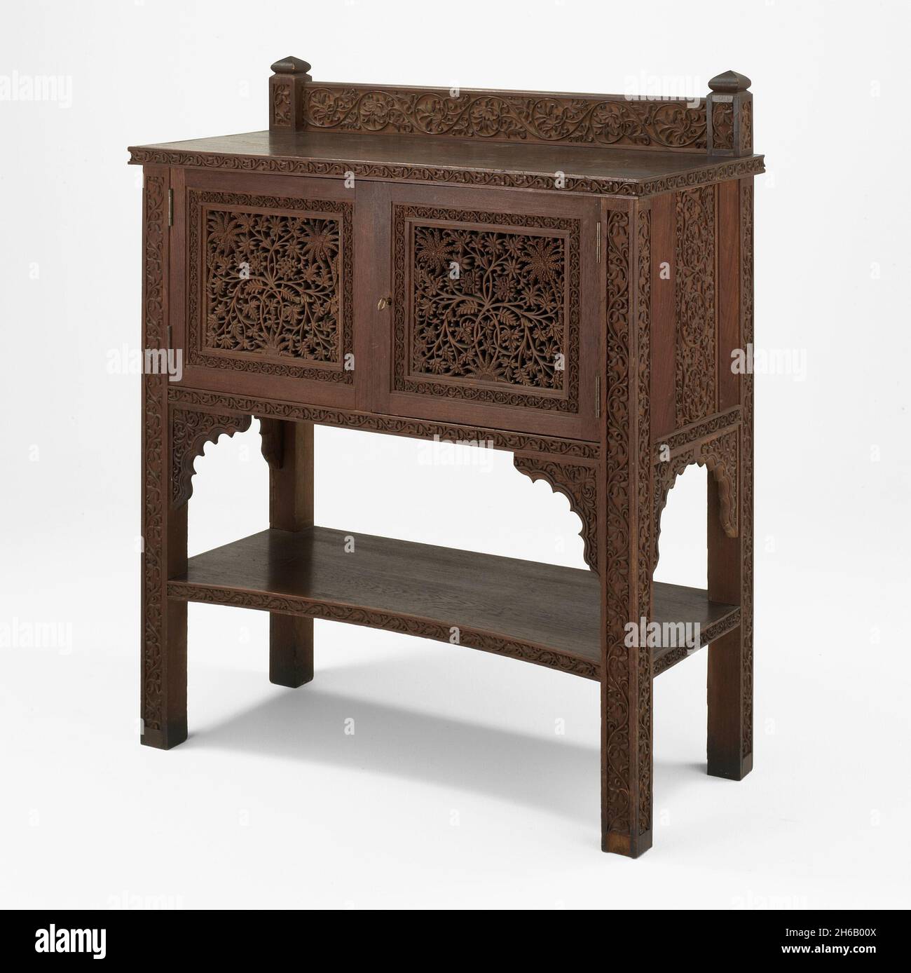 Server, c. 1880/90. Designed by Lockwood de Forest. Wood carved in Ahmedabad, India, assembled in New York. Stock Photo