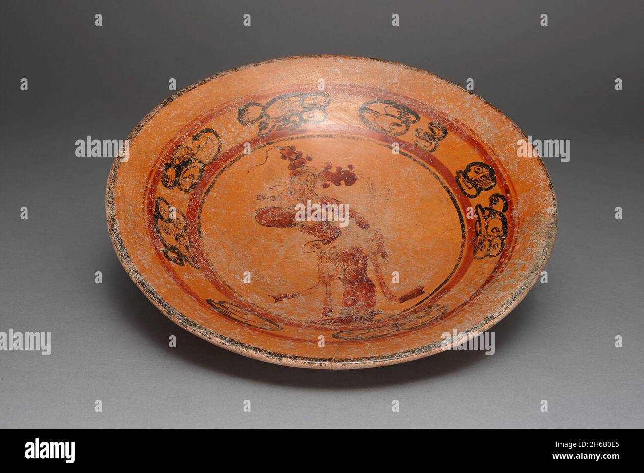 Plate Depicting a Dancing Figure, A.D. 600/800. Stock Photo