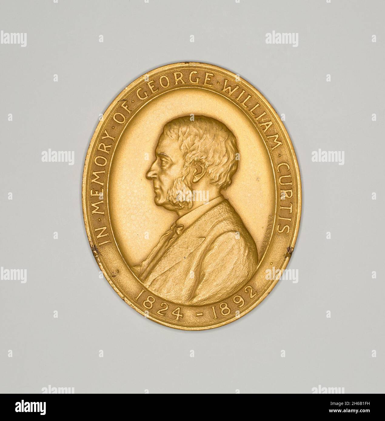 Medal Depicting George William Curtis, 1892/1908. Stock Photo