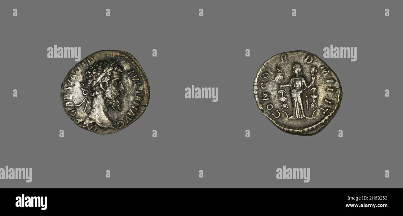 Denarius (Coin) Portraying Didius Julianus, 193 (28 March to early June). Stock Photo